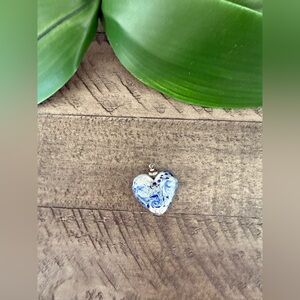 Blue Heart Glass Pendant